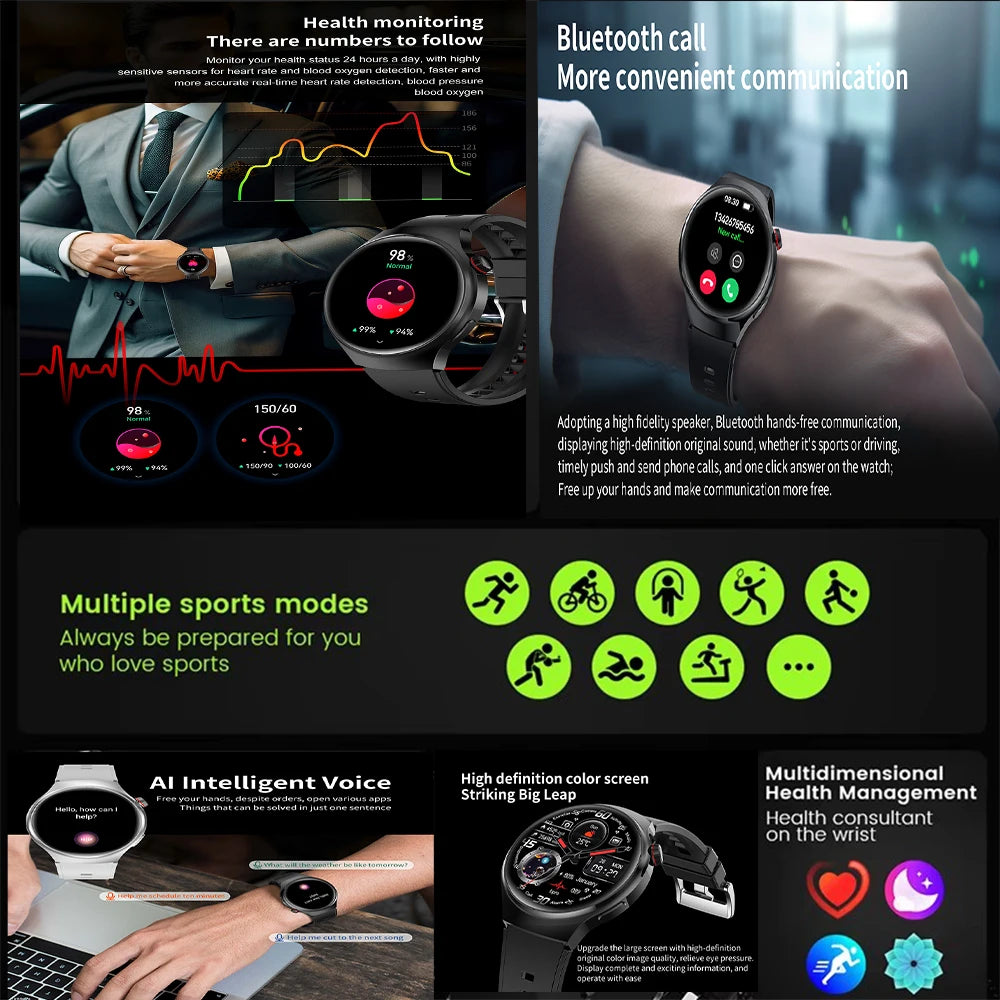 2025 New Men Smart Watch NFC Watch S10 Pro GPS 360*360 HD Screen AMOLED Heart rate BT Call Health Monitoring Women Smartwatches