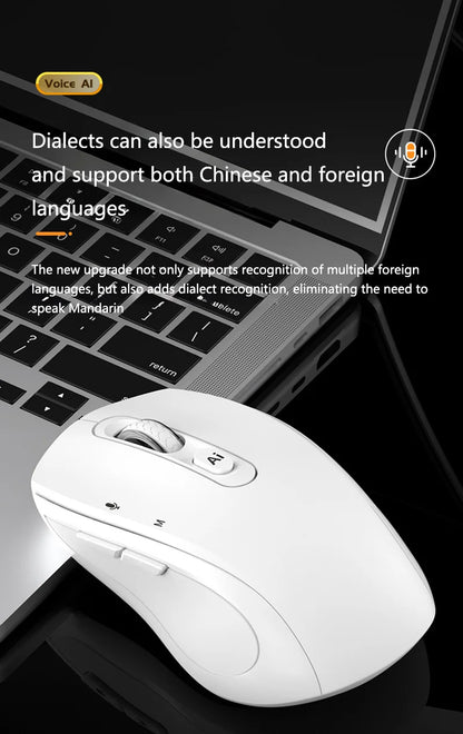 Intelligent Mouse Wireless Bluetooth Dual Mode Mute Rechargeable Mouse Voice Typing Translation Writing Office Universal