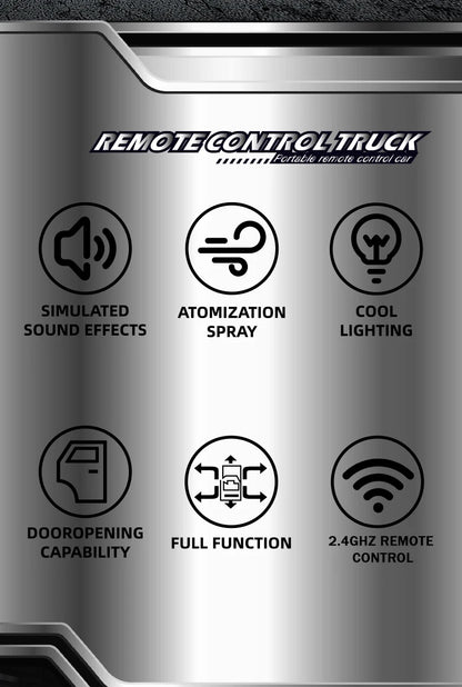 RC Truck 1:16 2.4GHZ RC Car Simulation Drift Climbing Truck With Spray and LED Lights RC Electric Truck Model Boy's Toys Gifts