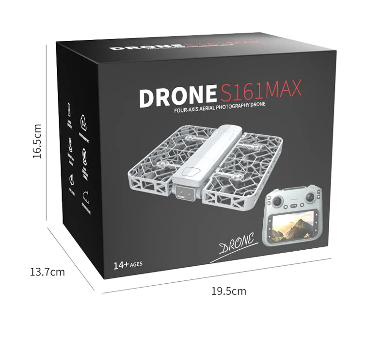 Original Mini Drone Flying Camera S161 RC Dron 8K HD Aerial Photography Pocket UAV with Screen Control Brushless Full Enclosure