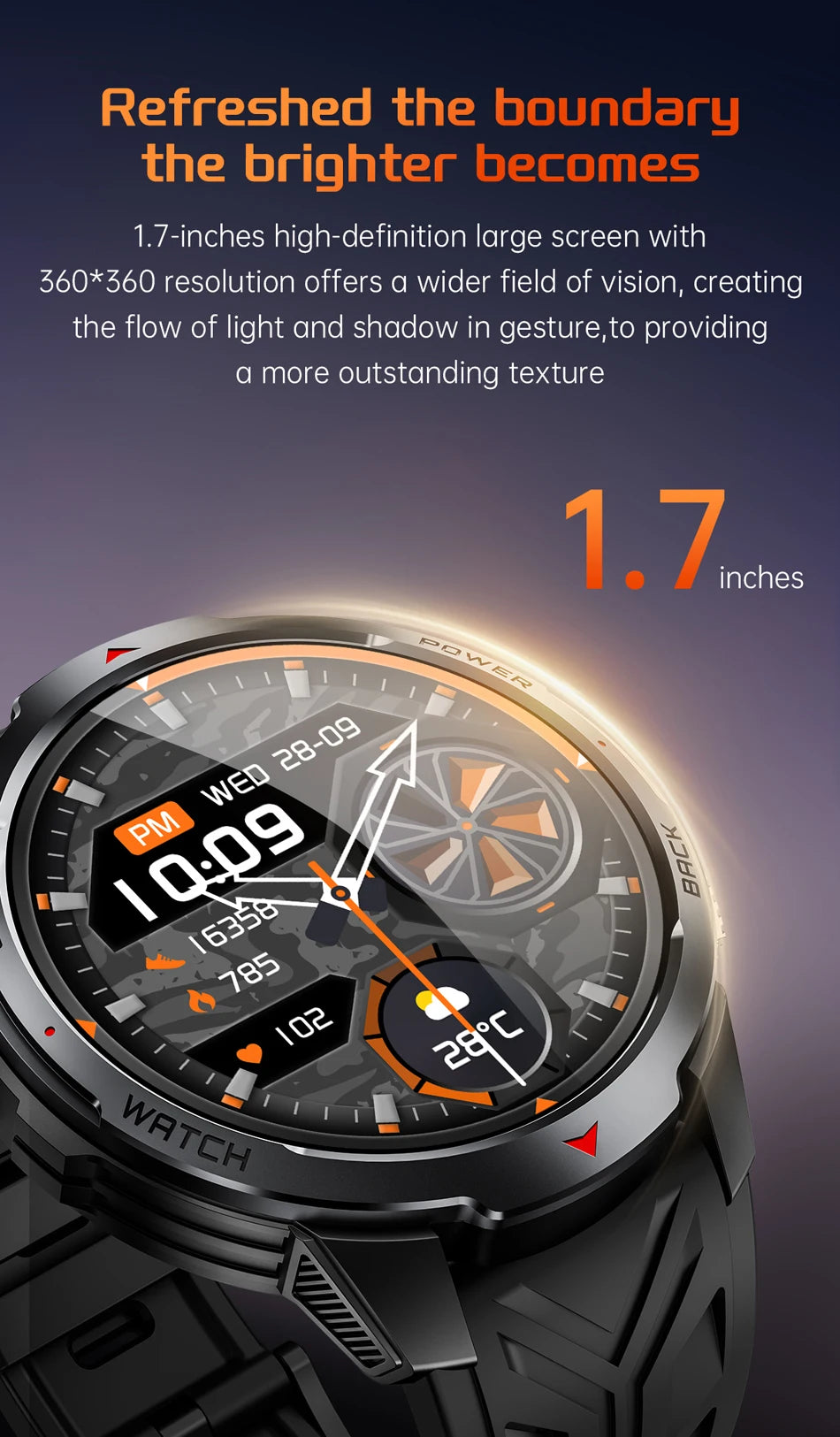 GPS Outdoor Sports Smartwatches 1100mAh Battery Compass Men's LED Lights 5ATM Waterproof Watch Bluetooth Call Smart Watch