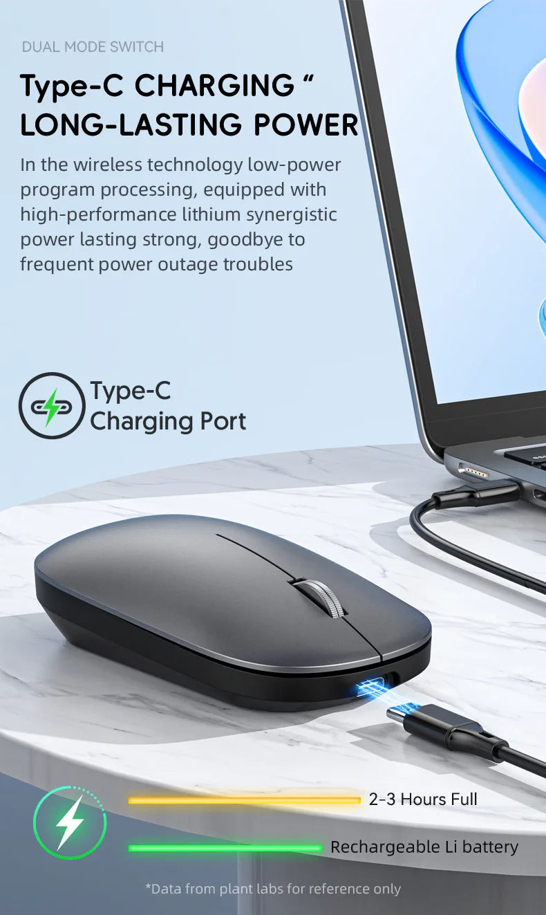 Xiaomi Bluetooth Wireless Mouse Dual Mode DPI Adjustable 2.4G Type-C Rechargeable Silent Ergonomic Morandi Portable Office Mouse