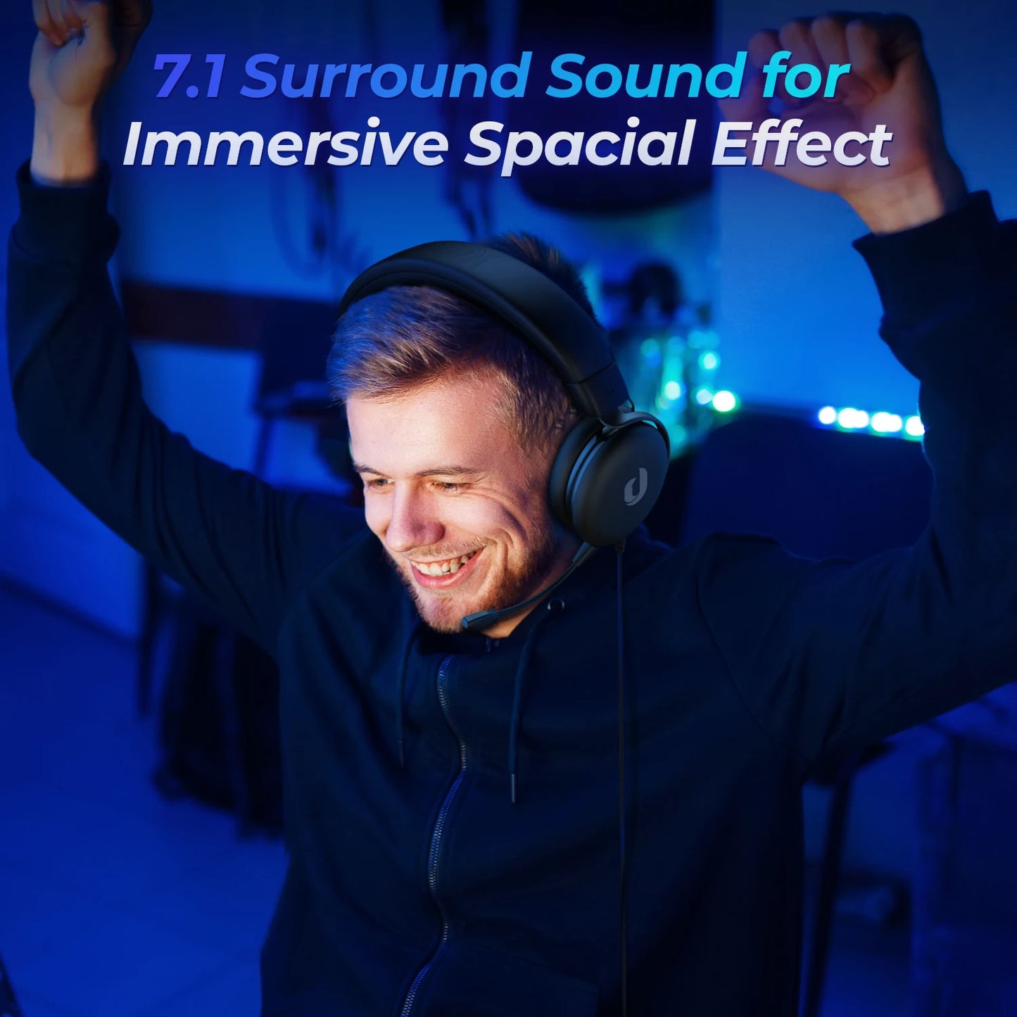 Gaming Headset for PC, Ps4, Ps5, Xbox Headset with 7.1 Surround Sound, Gaming Headphones with Noise Cancelling Mic