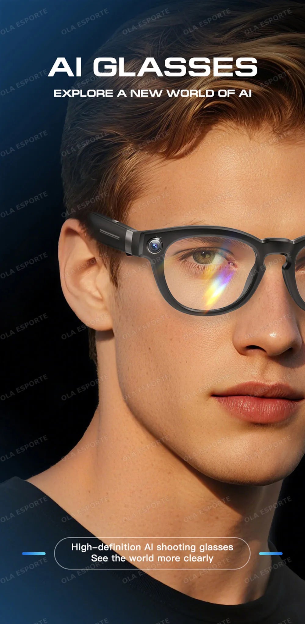 New Smart Glasses 2025 Recording Videos 800W Camera AI Photo Recognition Answer Translation Charging Lens BT Music Smartglasses