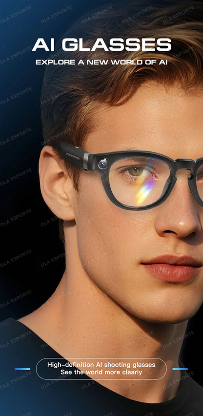 New Smart Glasses 2025 Recording Videos 800W Camera AI Photo Recognition Answer Translation Charging Lens BT Music Smartglasses