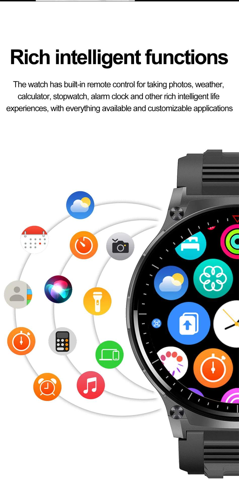 For Xiaomi New Smart Watch Men With LED Lights Outdoor GPS Motion Track Compass Waterproof Sports Watch Bluetooth Call 2024 New