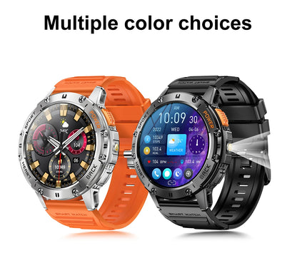 LIGE New AMOLED Smart Watch Men with Flashlight Sports Waterproof Fitness Tracker Bluetooth Call Smartwatch Man For Android ios