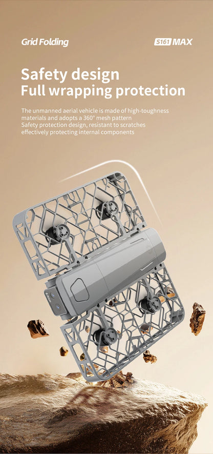 Original Mini Drone Flying Camera S161 RC Dron 8K HD Aerial Photography Pocket UAV with Screen Control Brushless Full Enclosure