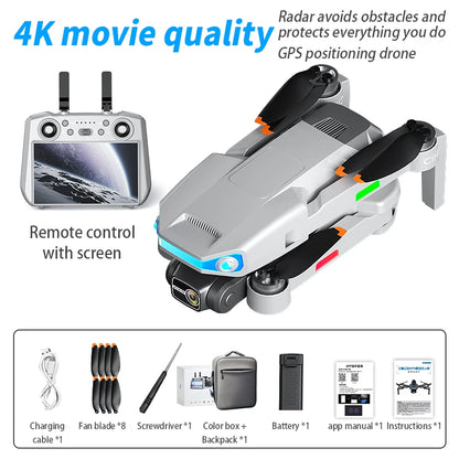 AE3 PRO Max NEW LCD SC GPS Drone 8K Dual Camera 5G Wifi FPV 3-Axis Gimbal Professional Obstacle Avoidance Quadcopter RC Dron Toy