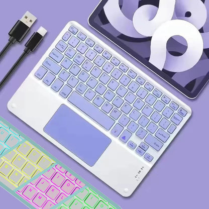 Backlit Keyboard for IPad 11th 2025 11 Inch A16 Air 13 Air11 M3 2025 Pro 11 Touch Keyboard for Galaxy Tab S10 Bluetooth Keyboard