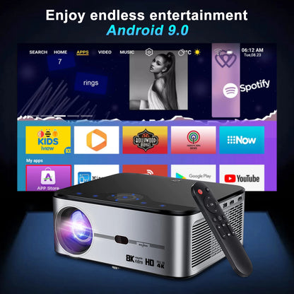 GOOJODOQ Full HD 1080P Projector 4K 8K 700ANSI 15500Lumens Android WiFi LED Video Movie Projector LED Home Theater Cinema Beamer