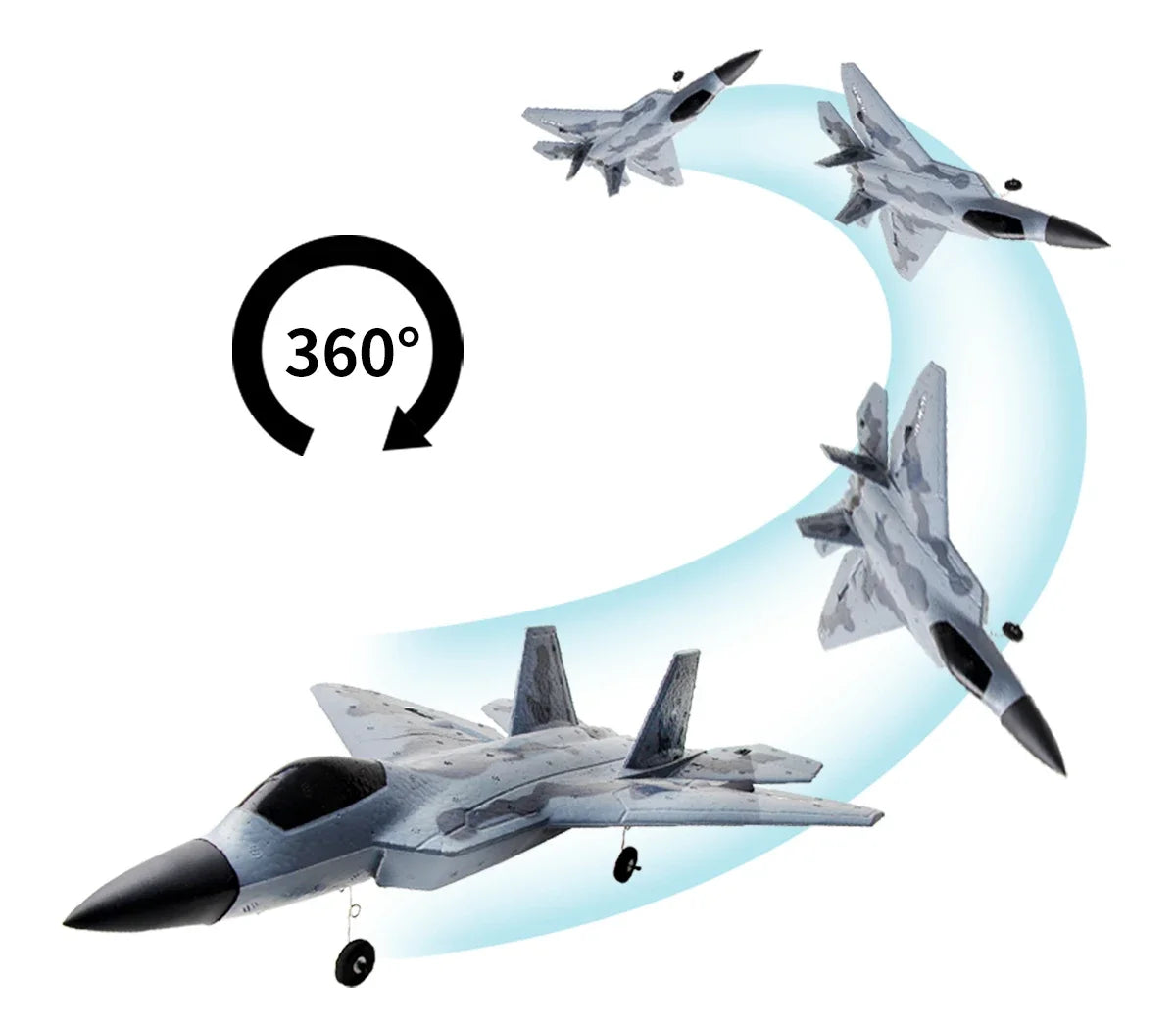 Foam RC Aircraft F22 Fighter Raptor Series FX-822 With Light 2.4Ghz 2CH Foam Drone Ready To Fly Airplane Toy Boy