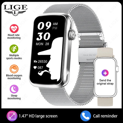 1.47inch Smart Watch Men Women Smart Bracelet Heart Rate Step Count Sports Health Monitoring Waterproof Men's Sports Smart Watch
