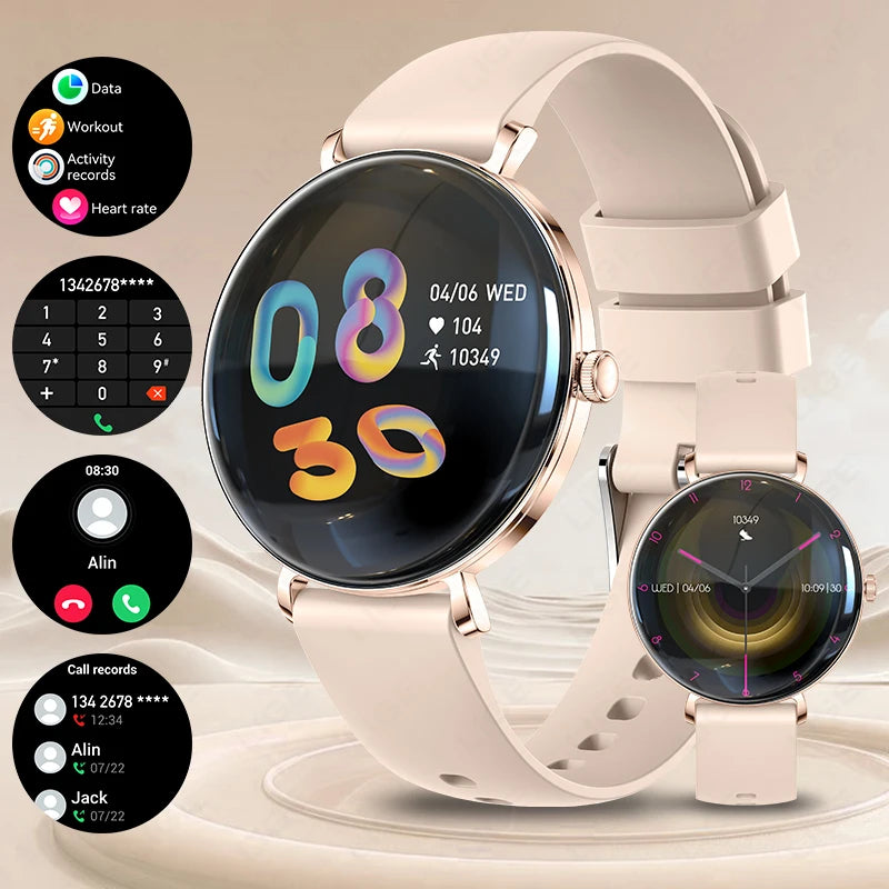 LIGE 2025 New Smart Watch Women 1.43" AMOLED HD Screen Heart Rate Sport Fitness Bluetooth Call Ladies Smartwatch For Android IOS