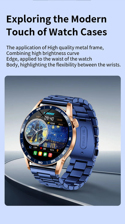 LIGE 2025 New Fashion Smart Watch Men HD Screen Sport Fitness Heart Rate Monitor Bluetooth Call IP68 Waterproof Smartwatch Women