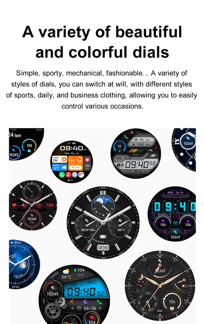 LIGE NFC Smart Watch Men AMOLED HD Screen Wireless Charging Heart Rate Bluetooth Voice Assistant Sports Watches Men Smartwatch