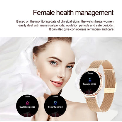 2025 New Fashion Bluetooth Call Smart Watch Women AMOLED HD Screen Health Monitoring 100+ Sports Mode Smartwatches IOS