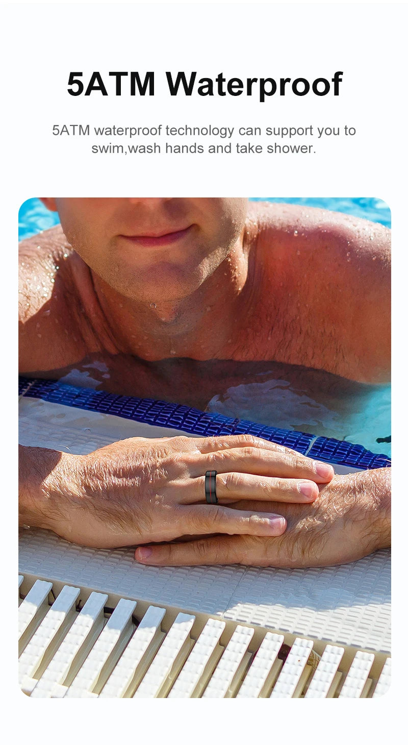 R04 Smart Ring for Men Women 5ATM Waterproof With Charging Case Health and Sleep Monitor Ring Multi-sport Mode Camera Control