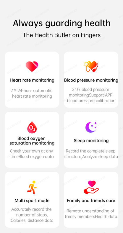 Smart Rings Steps Heart Rate Blood Oxygen Saturation Sleep Distance Calories IP68 Smart Ring Waterproof Multi-sport Mode Tracker