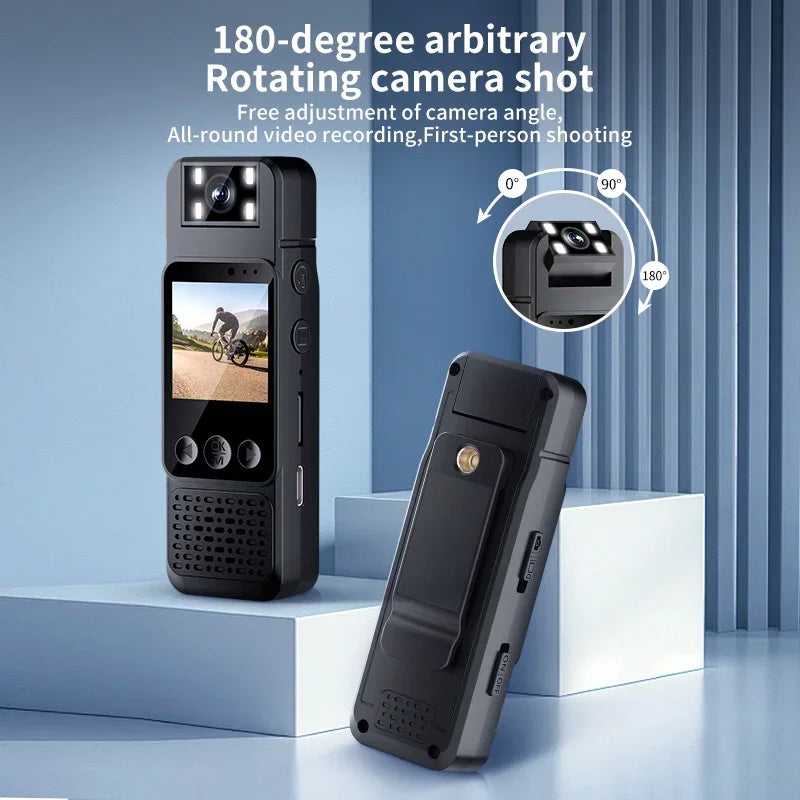 New 1080P HD Body Sports Camera WiFi Back Clip Police Camera for Law Enforcement Outdoor Sports Vlog Recorder with Fill Light