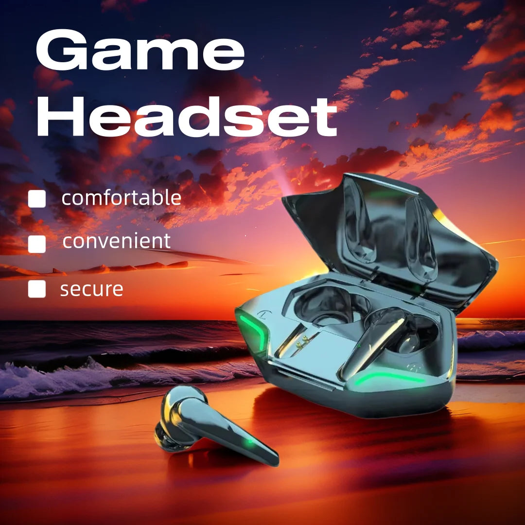 Gaming Earbuds Wireless Bluetooth Earphones With Mic Bass Audio Sound 9D Stereo Music HiFi Headset Game Sport Headphones