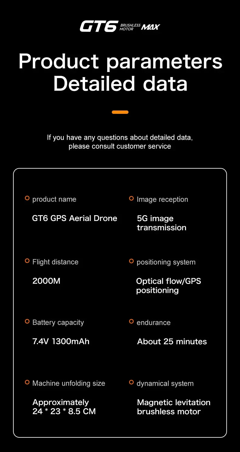 GT6 Professional Drone Long Range Flight Battery Quadcopter 4K HD Wifi Dron Aerial Photography Obstacle Avoidance Aircraft