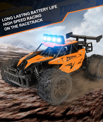 RC Alloy Car 1:16 Scale 2WD Off-Road Remote Control Car with LED Lights And 20KM/H High Speed For Kids Boys Girls Gifts Toys