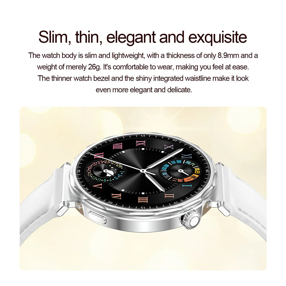 2025 New Fashion Bluetooth Call Smart Watch Women AMOLED HD Screen Health Monitoring 100+ Sports Mode Smartwatches IOS
