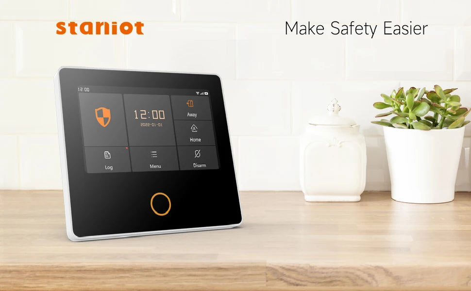 Staniot Home Security Alarm System 4G WiFi Wireless Tuya Smart Burglar Kit Built-in Siren Work with Alexa App Remote Control