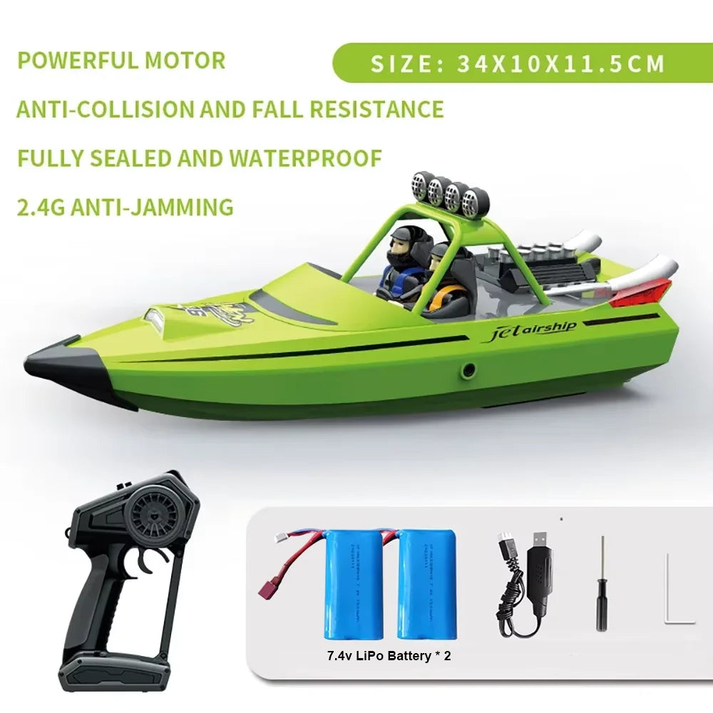 TY725 RC Boat TURBOJET PUMP High-Speed Remote Control Jet Boat Low Battery Alarm Function Adult Children Toys Gift