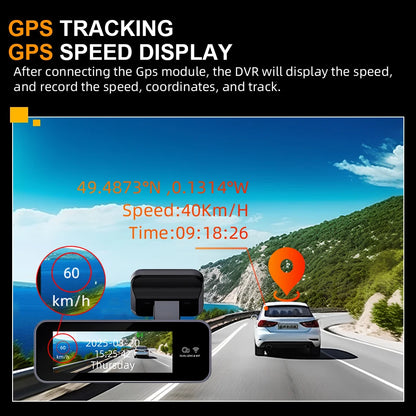 Dash Cam 4K HD Ultra Wide Angle Loop Recording Dash Cam Built-in WiFi Optional Dual Lens 24 Hours Parking Monitoring