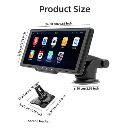 Portable Car MP5 Player Smart Stereo Radio Carplay Android Auto 10.26Inch Touch Screen Bluetooth FM Universal Multimedia Monitor