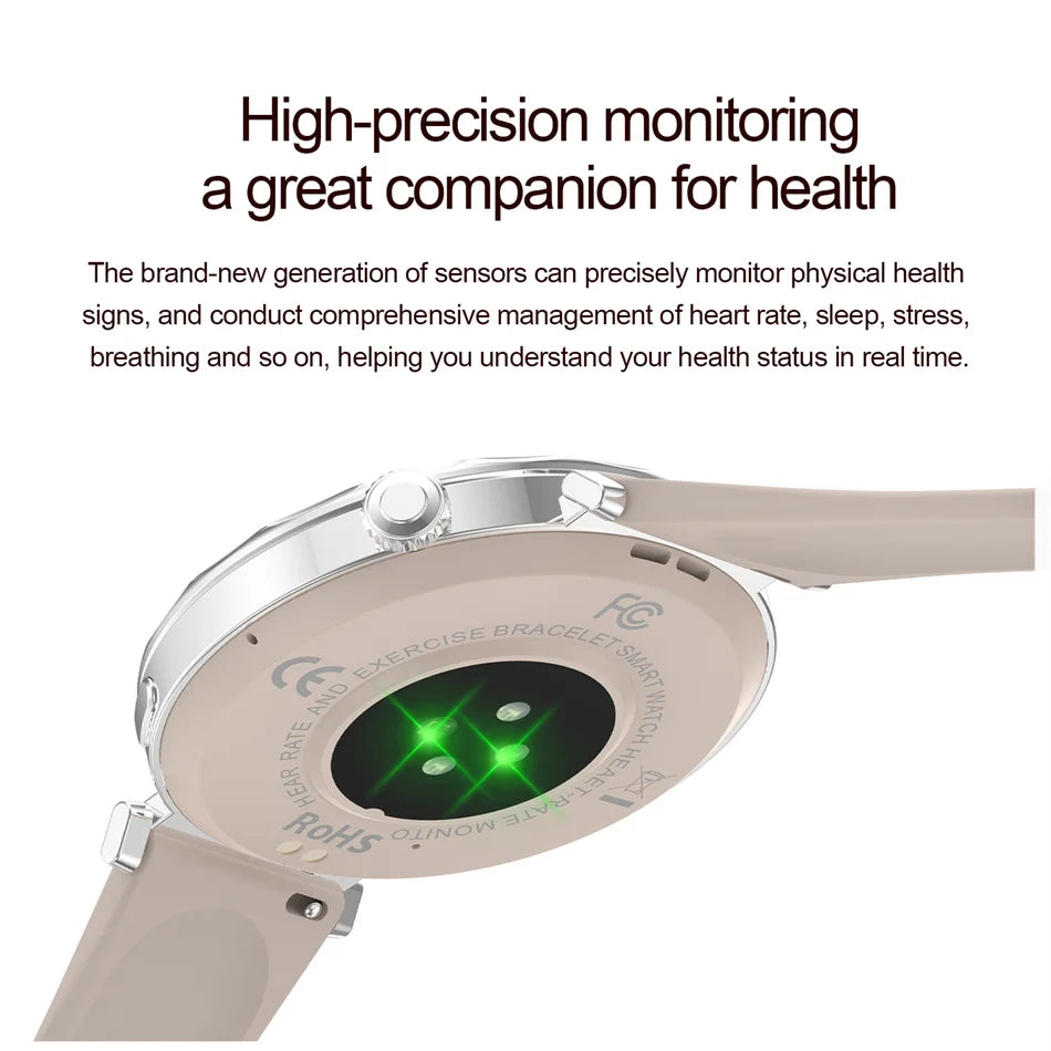 2025 New Fashion Bluetooth Call Smart Watch Women AMOLED HD Screen Health Monitoring 100+ Sports Mode Smartwatches IOS