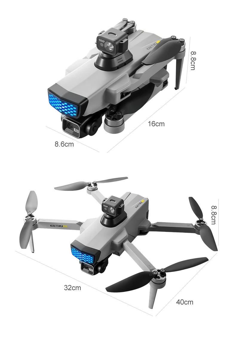 KAITWO Pro GPS Drone HD Camera Aerial Photography FPV 4K 3-axis Anti-shake Gimbal Brushless Obstacle Avoidance Quadcopter Toys ﻿