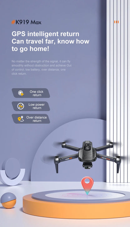 New K918 Drone GPS 8K Professional HD 360° Dual Cameras 5G WIFI Brushless Motors Obstacle Avoidance Foldable Quadcopter