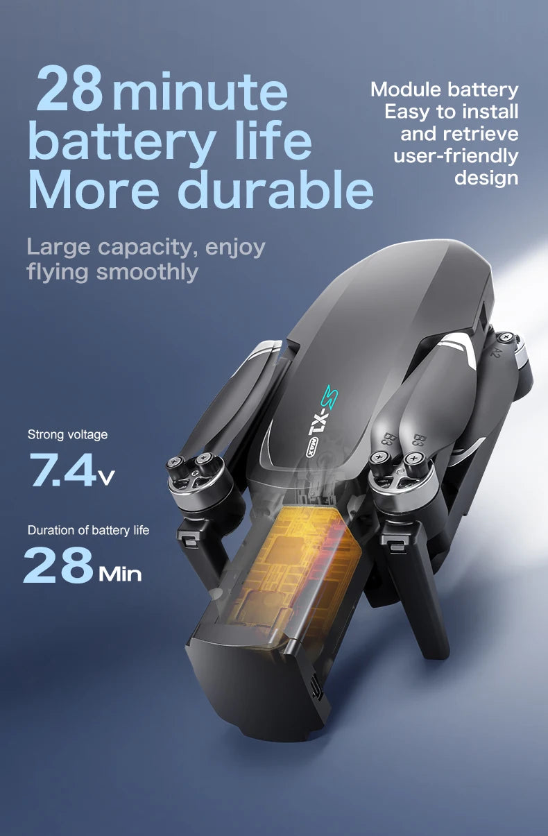 New S-X1 Max 5KM LCD SC GPS Drone 4K Dual Camera 5G Wifi FPV 3-Axis Gimbal Professional Digital image transmission RC Dron Toys