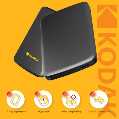 KODAK portable external hard drive P150 USB3.0, high-speed transmission, stable and durable, suitable for backup and storage