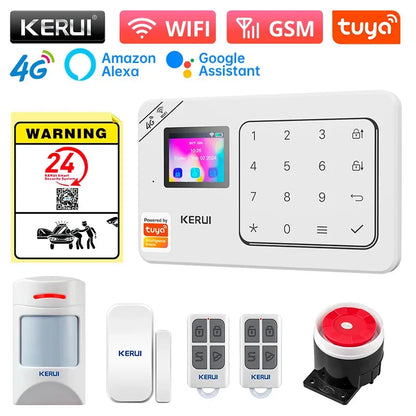 KERUI NEW 4G/WiFi Home Alarm System Tuya Smart Home Sesurity Alarm Wireless Burglary Protection PIR Motion Sensor APP Control