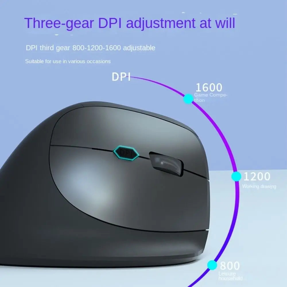 2.4G Vertical Mouse 6 Mute Buttons 800/1200/1600DPI Ergonomic Optical Mouse Comfortable Keysensitive Gaming Mice Office