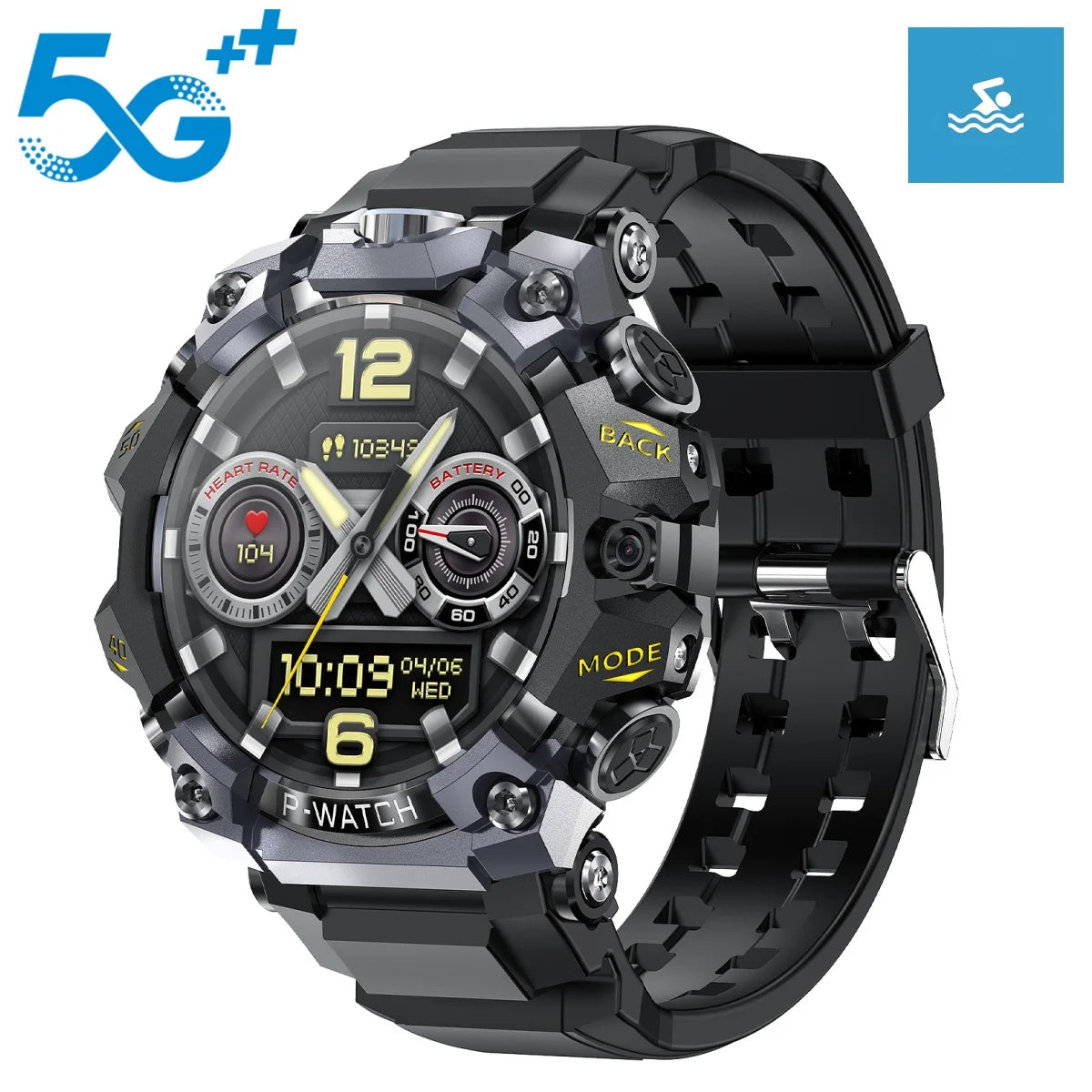 4G LTE Android Smart Watch With 1.508-inch Amoled Screen 8MP Dual Camera GPS IP68 Waterproof Outdoor sports Health monitoring