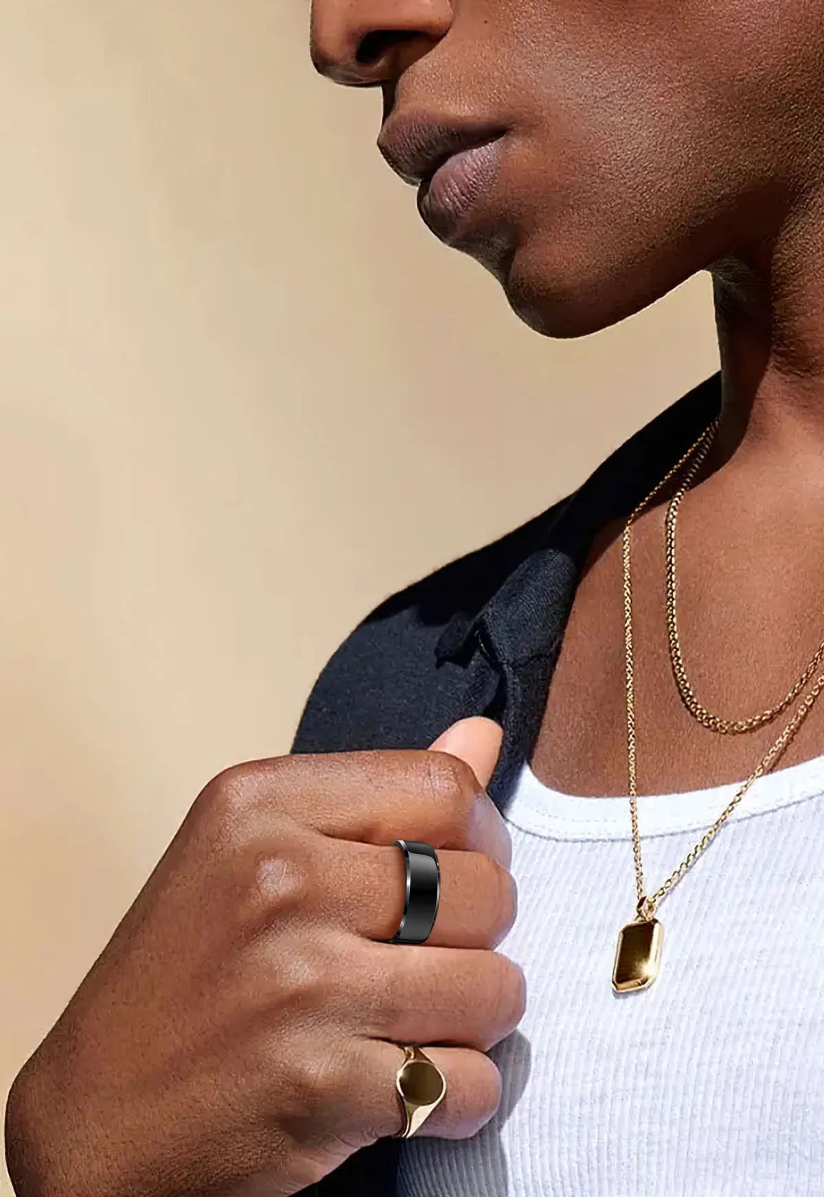 Couple Xiaomi Smart Ring, Bluetooth Sync,Sleep&Heart Rate Tracker, 5ATM Waterproof, Compatible iOS/Android, Men&Women Smart Ring