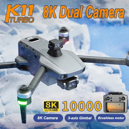 K11 Tubro Professional Drone With 8K Camera 3-Axis Gimbal Obstacle Avoidance Touch Screen FPV Drone Brushless GPS RC Quadcopter