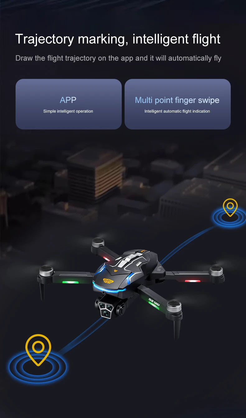 S2 Drone 8k Professional Hd Dual Camera Obstacle Avoidance Foldable Quadcopter Drone With Screen Remote Control New