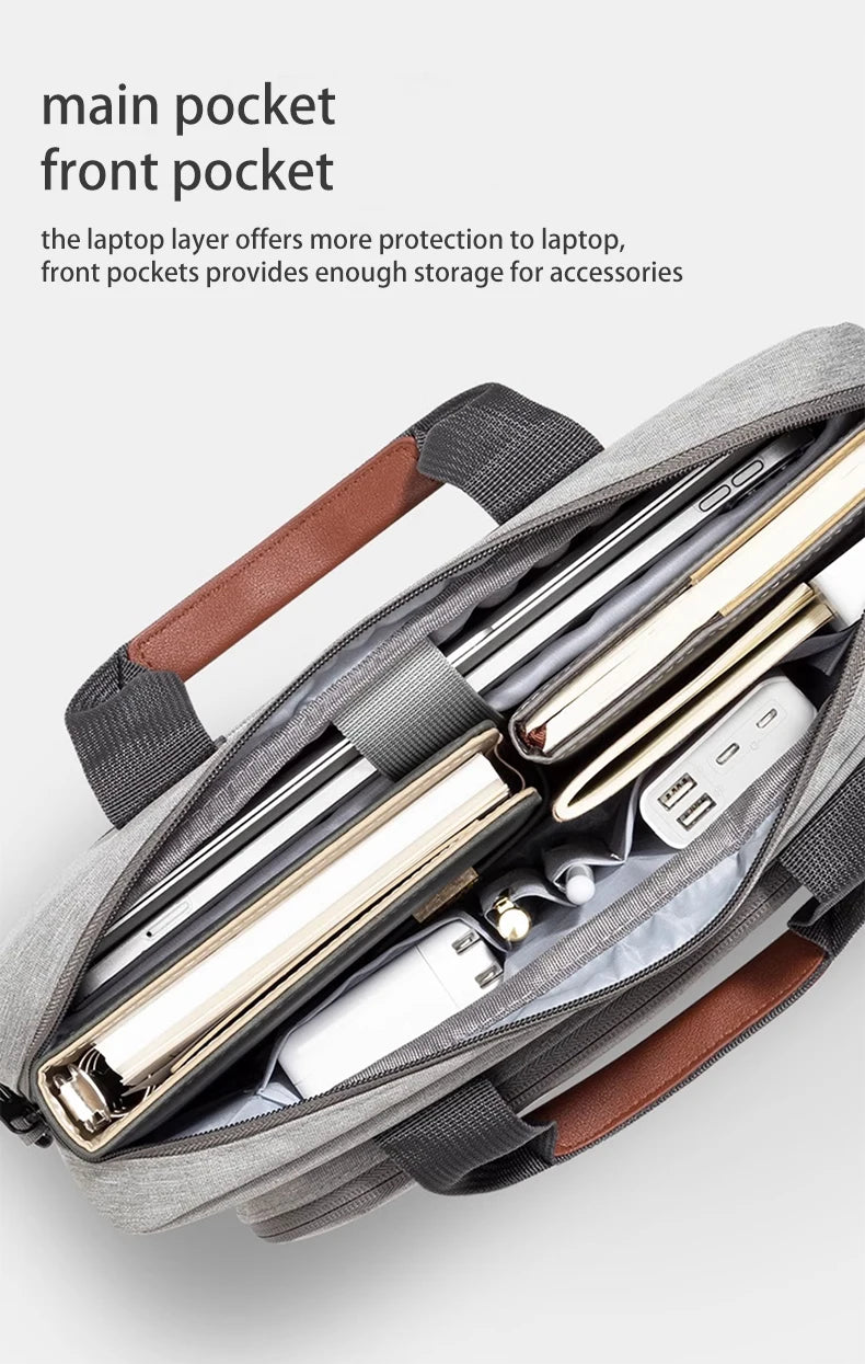 Men Laptop Bag 13.3 14 15.6 inch for Macbook Air Pro 13 15 16 HP Huawei Asus Acer Dell Xiaomi Lenovo Shoulder Handbags Briefcase