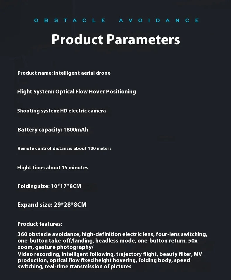 Xiaomi Mijia JS39 Drone 8K HD with Obstacle Avoidance&Optical Flow,Brushless Motor Foldable RC Quadcopter for Aerial Photography