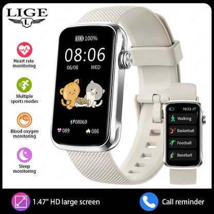 1.47inch Smart Watch Men Women Smart Bracelet Heart Rate Step Count Sports Health Monitoring Waterproof Men's Sports Smart Watch