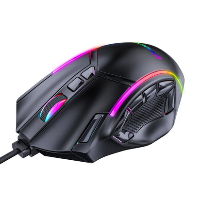 Macro Definition Wired Rgb Gaming Mouse  Full Speed 12800dpi 12 Keys Computer Accessories