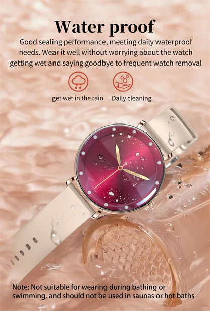 LIGE 2025 New Smart Watch Women 1.43" AMOLED HD Screen Heart Rate Sport Fitness Bluetooth Call Ladies Smartwatch For Android IOS