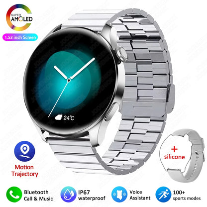 2025 New Watch 3 Smart Watch Men 1.53 Inch HD Screen GPS Fitness tracker Bluetooth Call Health IP67 Waterproof Smartwatch Man