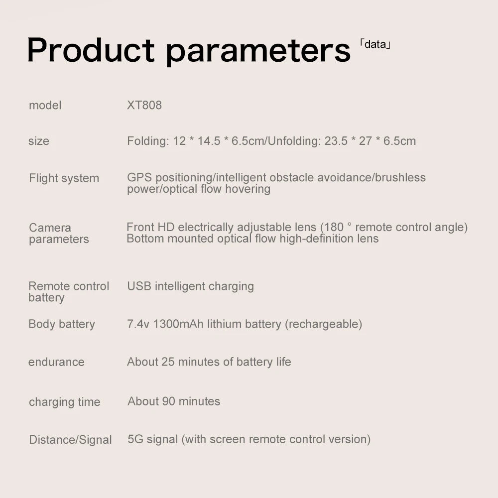 NEW XT808 4.5-Inch Larges Screen Control Drones 8K Professional HD Dual Cameras Brushless Obstacle Avoidances Foldable Quadcopte